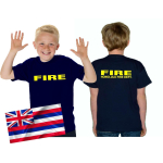 Kids T-Shirt navy, Honolulu Fire Dept. (Hawaii), neon yellow