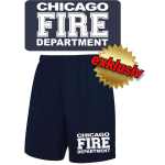 Performace Shorts navy CHIGAO FIRE DEPARTMENT in white