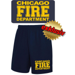 Performace Shorts azul marino CHIGAO FIRE DEPARTMENT en amarillo