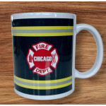 Tasse: "CHICAGO FIRE DEPARTMENT", yellow-silver-yellow auf black with Eblem