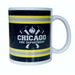 Tasse: "CHICAGO FIRE DEPARTMENT", jaune-argent-jaune auf noir avec axes (1 Stück)