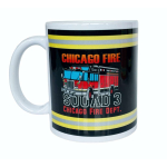 Tasse: "CHICAGO FIRE DEPARTMENT", amarillo-plata-amarillo auf negro Squad 3 (1 Stück)
