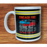 Tasse: "CHICAGO FIRE DEPARTMENT", jaune-argent-jaune auf noir Squad 3 (1 Stück)