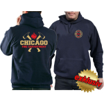 CHICAGO FIRE Dept. golddans axes, Standard-Emblem bicolor, marin Hoodie