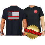 CHICAGO FIRE Dept. flag Keep Back 200 feet silver/red, negro T-Shirt