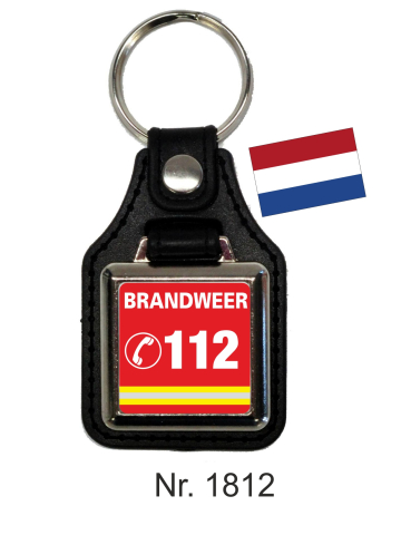 Schlüsselanhänger mit Leder BRANDWEER 112 (NL)