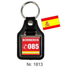 Schlüsselanhänger mit Leder BOMBEROS 085 (ES)