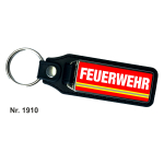 Schlüsselanhänger XL avec Leder FEUERWEHR