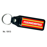 Schlüsselanhänger XL mit Leder FEUERWEHRFRAU