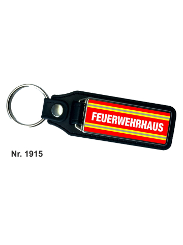 Schlüsselanhänger XL con Leder FEUERWEHRHAUS