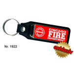 Schlüsselanhänger XL avec Leder CHICAGO FIRE DEPARTMENT m. Emblem rouge/blanc