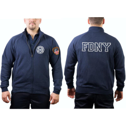 Sweatjacke navy, New York City Fire Dept. mit Emblem auf...