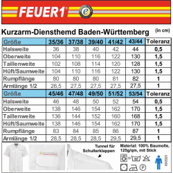 S-Gard-Diensthemd BaWü blanco con Stick, kurzarm, nach VwV