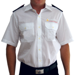S-Gard-Diensthemd BaWü blanco con Stick, kurzarm, nach VwV
