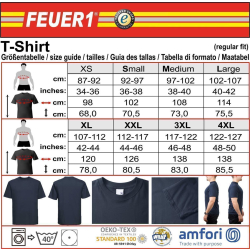 T-Shirt marin, FEUERWEHR Rettungshelfer (blanc/rouge)