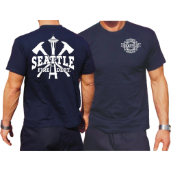 T-Shirt marin, Seattle Fire Dept. Space Needle & Axes