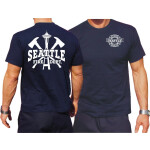 T-Shirt navy, Seattle Fire Dept. Space Needle & Axes L