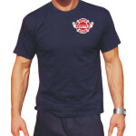 T-Shirt azul marino, Seattle Fire Dept. Brustdruck zweifarbig 3XL