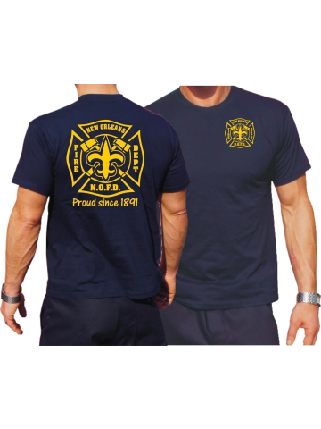 T-Shirt blu navy, New Orleans Fire Dept."Proud since 1891"