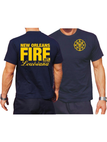 T-Shirt azul marino, New Orleans Fire Dept. Louisiana