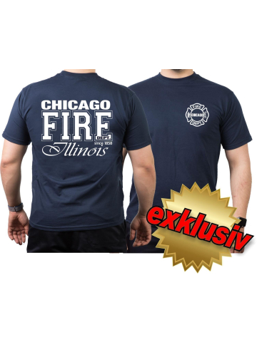 CHICAGO FIRE Dept. since 1858 Illinois, blu navy T-Shirt