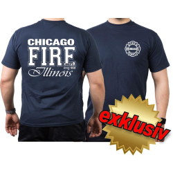 CHICAGO FIRE Dept. since 1858 Illinois, azul marino T-Shirt