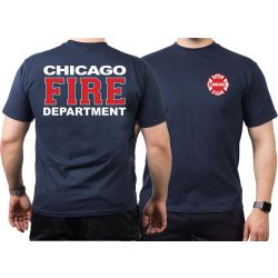 CHICAGO FIRE Dept. white-red-white, navy T-Shirt