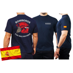 T-Shirt/Camiseta (marin/azul) BOMBEROS TUS SALVAVIDAS ,...