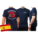 T-Shirt/Camiseta (marin/azul) BOMBEROS TUS SALVAVIDAS , bandera española