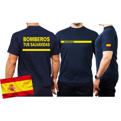 T-Shirt/Camiseta (marin/azul) BOMBEROS TUS SALVAVIDAS,...