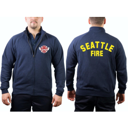 Sweat jacket navy, Seattle Fire Dept. with Emblem and...