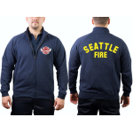 Sweat jacket navy, Seattle Fire Dept. with Emblem and Rückenfont