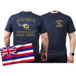 T-Shirt navy, AIR SEA RESCUE Honolulu.(Hawaii) (white+yellow) XXL