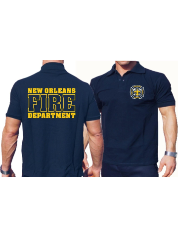 Polo blu navy, New Orleans Fire Dept. Louisiana