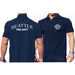 Polo azul marino, Seattle Fire Dept. - work -