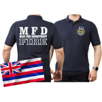 Polo marin, Maui Fire Dept.(Hawaii) (blanc+jaune)