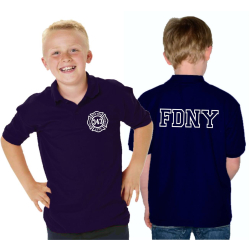 Kinder-Polo navy, FDNY 343 and Outline-font auf Rücken