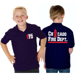 Kinder-Polo blu navy, CHICAGO FIRE DEPT. Hydrant, bianco/rosso