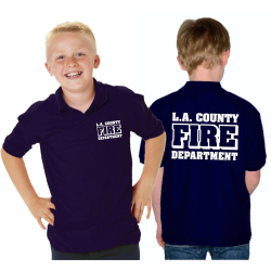 Kinder-Polo azul marino, L.A. County Fire Department en...