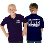 Kinder-Polo azul marino, L.A. County Fire Department en blanco