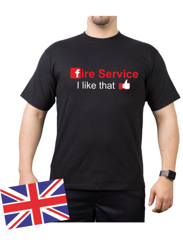 T-Shirt negro: fire service - I like that