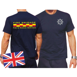 T-Shirt azul marino, FIRE BRIGADE - Fire & Rescue...