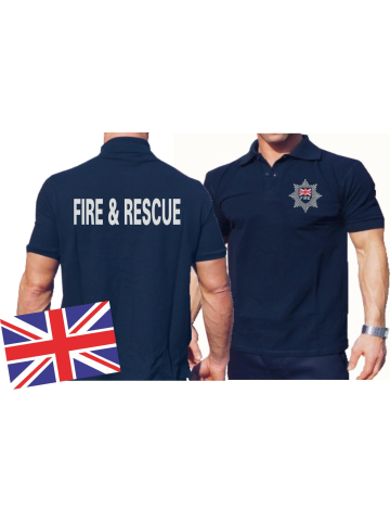 Polo navy, Fire & Rescue with Emblem on front