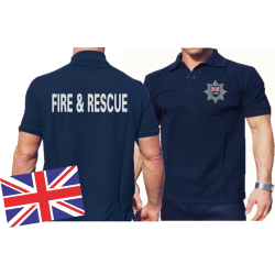 Polo navy, Fire &amp; Rescue with Emblem on front