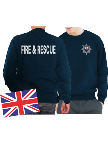 Sweat navy, Fire & Rescue with Emblem on front