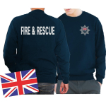 Sweat navy, Fire & Rescue with Emblem on front