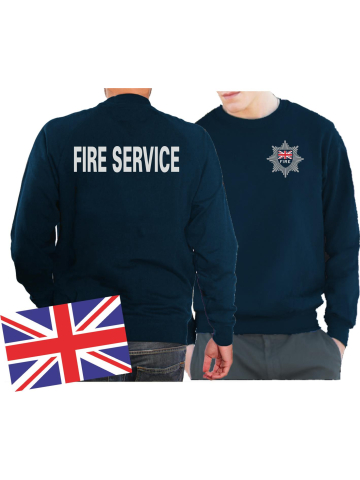 Sweat navy, Fire Service with Emblem on front