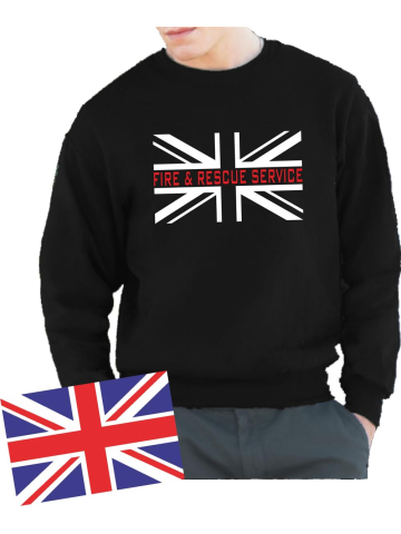 Sweat noir, Union Jack/Fire & Rescue Service
