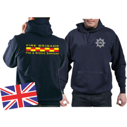 Hoodie navy, FIRE BRIGADE - Fire &amp; Rescue Services