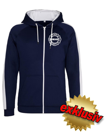 CHICAGO FIRE Dept. Kapuzensportjacke navy/white Brustemblem